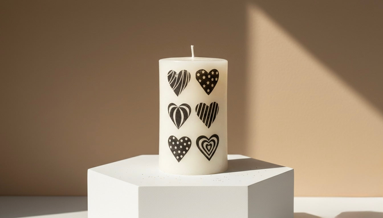 Bougie – Cœurs Graphique