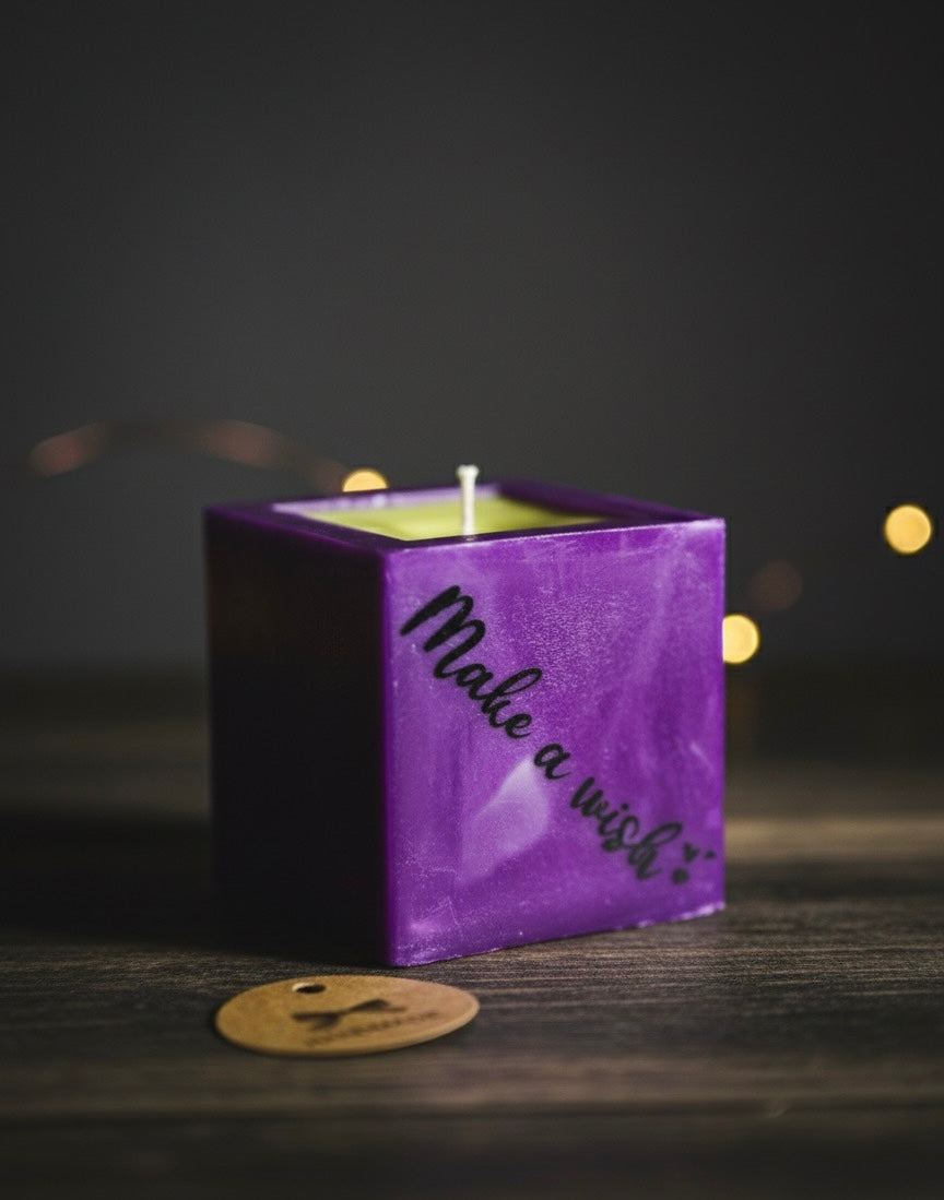 Make a Wish – Cube Violet Sculptural