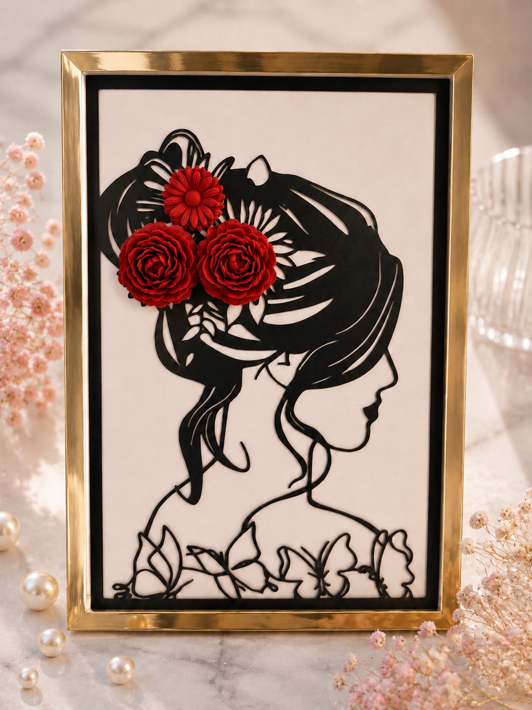 Éclat Floral Noir & Rouge