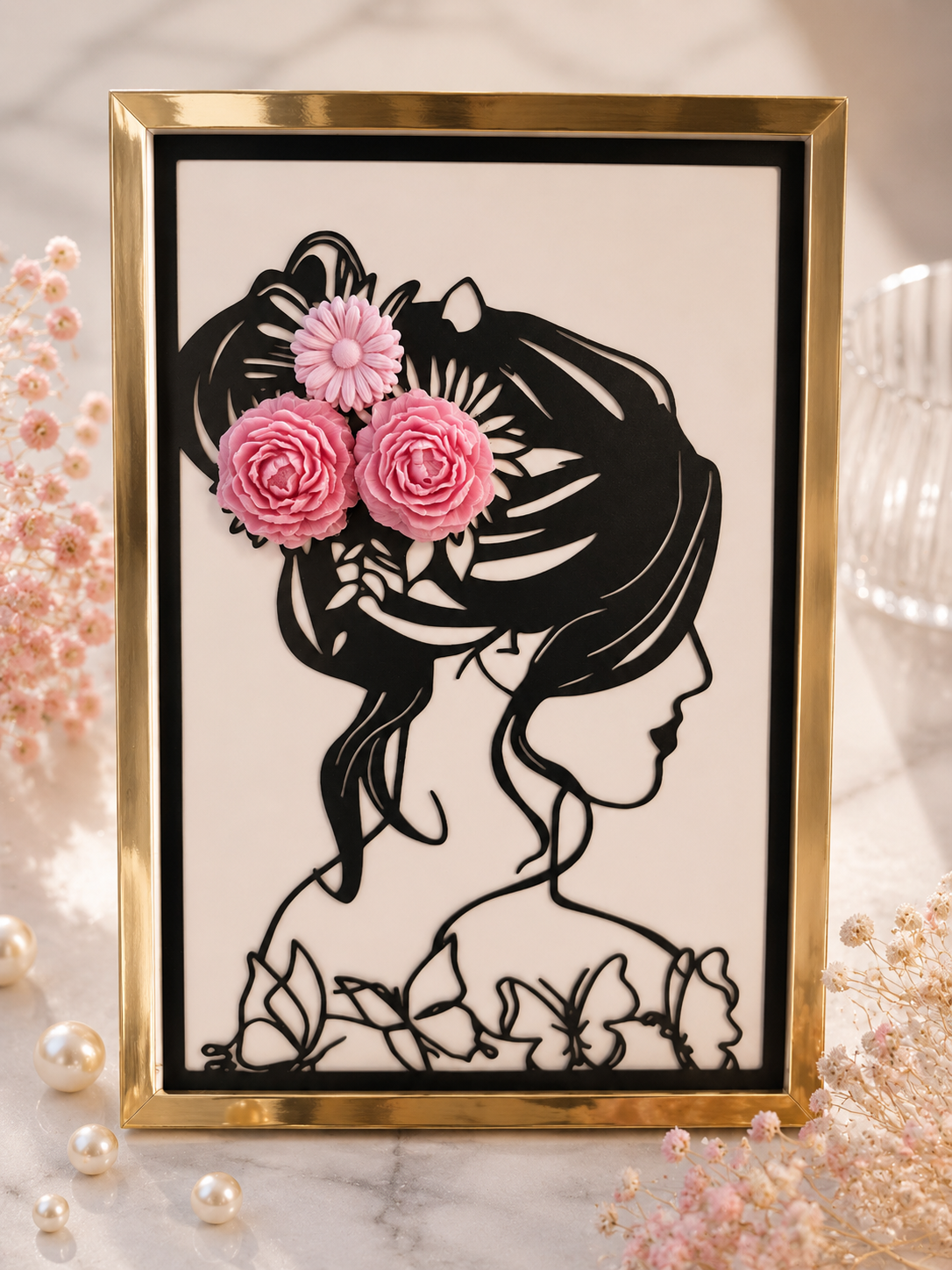 Éclat Floral Noir & Rouge